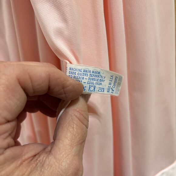 Vintage Vanity Fair Pink Nylon Nightgown & Robe Set Size 40 Peignoir Lace USA - Picture 4 of 6